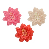 Cialde di fiori di loto deluxe rosa assortiti da 7 cm - FunCakes - 10 pezzi
