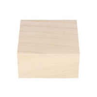 Scatola in legno quadrata di 10 x 5,3 cm con cerniere