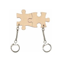 Portachiavi in legno 2 pezzi di puzzle