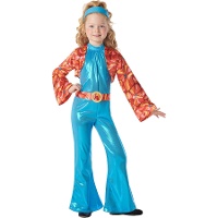 Costume da disco per bambina in azzurro cielo