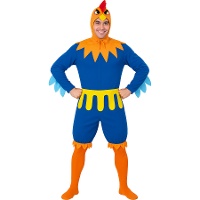 Costume da gallo blu per uomo