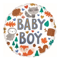 Palloncino tondo Baby Boy 43cm con animali - Anagramma