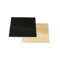 Sottotorta quadrata oro e nero da 28 x 28 x 0,3 cm - Decora