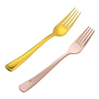 Forchette premium da 18,8 cm in tonalità oro - 6 pezzi.