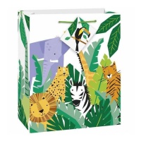 Borsa regalo di 23 x 17,8 x 10,5 cm di Animali della savana - 1 unità
