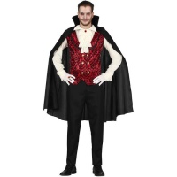 Costume conte vampiro nero e rosso da uomo