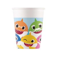 Tazze da 200 ml compostabili Baby Shark - 8 pezzi.