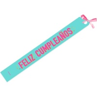 Fascia Happy Birthday 150 x 10 cm colore menta fluorescente