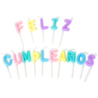 Candele di Buon Compleanno a colori pastello - 15 unità