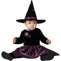 Costume da strega viola con toppe per bambine