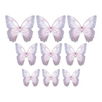 Cialde eteree metalliche a forma di farfalla - Crystal Candy - 22 pezzi