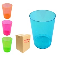 Bicchieri di plastica larghi da 370 ml di colore neon - 192 pz.