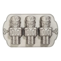 Stampo soldatino schiaccianoci in alluminio da29 x 18 x 5,8 cm - Decora - 3 cavità