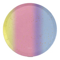 Piatti rotondi a gradiente pastello da 18 cm - 8 pezzi