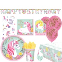 Set da tavola Unicorno Magico - 68 pezzi
