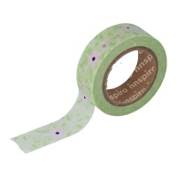 Washi tape fiori verde e rosa - 10 m