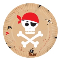 Piatti Pirati alla ricerca del tesoro 23 cm - 8 pezzi.