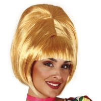 Parrucca di capelli biondi anni '60 con parrucchino