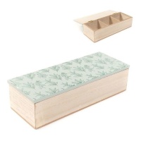 Scatola per tè Verde Fiori - 3 scomparti