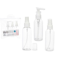 Set da viaggio con 2 spruzzatori e 1 dispenser