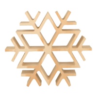 Fiocco di neve in legno 17 x 20 x 4 cm - 1 pz.
