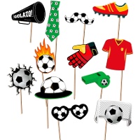 Kit per photobooth Tifoso di Calcio - 12 pezzi