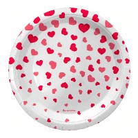 Piatti a cuori rossi 18 cm - 8 pezzi