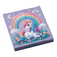 Tovaglioli Unicorno lilla incantevole 16,5 x 16,5 cm - 12 pezzi