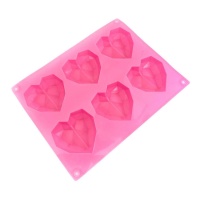 Stampo in silicone Diamond Hearts 22 x 17 cm - Happy Sprinkles