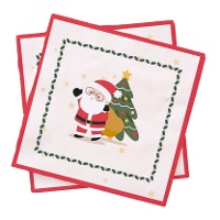 Tovaglioli di Babbo Natale rossi e bianchi da 16,5 x 16,5 cm - 20 pezzi