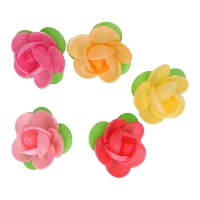 Cialde di fiori camelia colorati di 4 cm - FunCakes - 5 pezzi