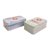 11,5 x 6,5 x 4 cm scatola in metallo per kit di pronto soccorso assortiti