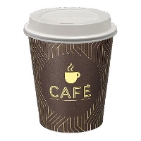 Bicchieri di carta da 200 ml per caffè con coperchio forato - 10 pezzi