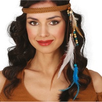 Fascia stile indiano con piume per adulto