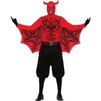 Costume da diavolo tatuato con ali per uomo