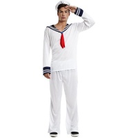 Costume da marinaio con nastro rosso per uomo