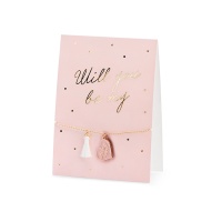 Biglietto auguri Will you be my Maid of honor? con braccialetti - Partydeco