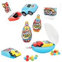 Turbo egg con auto e caramelle - 10 g