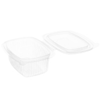 Contenitore monouso in plastica con coperchio ermetico a cerniera 250 cc - 50 pz.