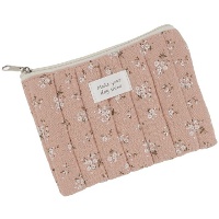 Beauty case rosa con fiori 17 x 12 cm