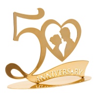 Cake topper dorato per il 50° anniversario - Dekora