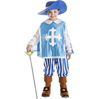 Costume da moschettiere blu per ragazzi