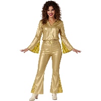 Costume da discoteca metallizzato per donna