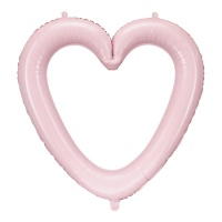 Palloncino a forma di cuore rosa chiaro 73 x 72 cm - PartyDeco
