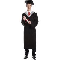 Costume laureato con cravatta rossa da adulto