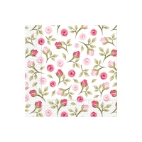 Tovaglioli boccioli rosa da 16,5 x 16,5 cm - 20 unità