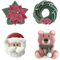 Figure di zucchero natalizie assortite - Dekora - 48 pezzi