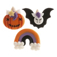 Decorazioni di zucchero Unicorno 2D di Halloween da 3,5 x 5,5 cm - Dekora - 48 unità