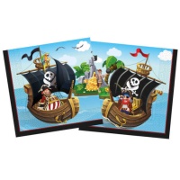 Tovaglioli pirata avventuriero 16,5 x 16,5 cm - 20 unità