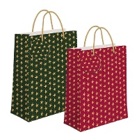 Borsa regalo di 45 x 33 x 10 cm con stelle natalizie - 1 unità